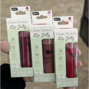 3 - B Pure Clean Beauty Lip Jelly Vegan Cruelty Free Gloss Orchid Rose Carnation